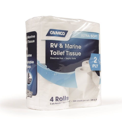 Designed for use in RV and marine sanitation systems
Clog resistant
Biodegradable and septic tank safe
Comfortable 2-ply
RV and marine approved. 4 rolls per case.