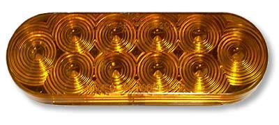 J-66-AK 6" Oval Grommet Mount LED Turn - Amber/Amber