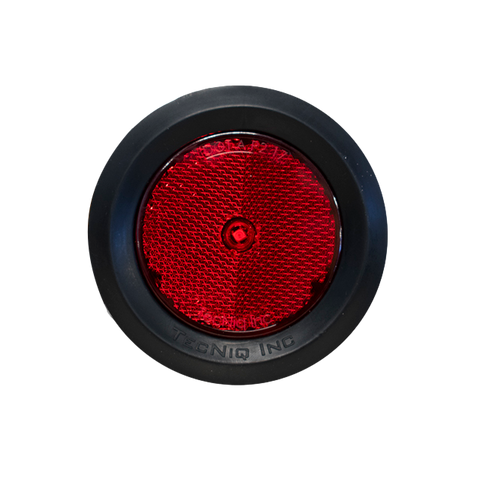 2.5" Round Red P2 rated 4 LED w/Grommet & Wire Sidemarker w/ Reflectivity S12-RR40-1 (Kit)