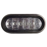 6" Oval 6 LED STT Grommet Mount Red/Clear Lens Tri-Pole T66-RC0T-1 (Kit)