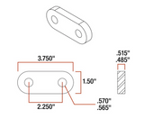 Heavy Duty Shackle Zinc | 2.25" On Center Hole
