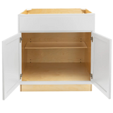 RTA (Ready-to-Assemble) | Pure White Base Kitchen Cabinets - Shaker Style | 100% Hardwood | Made in America | Soft Close Hardware | (Maple Polar White, 24" D x 36" W x 34.5" H)