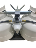 Includes:

Regulator
2 Hoses
2 - 20# Propane Tanks
Tray with Rod and Wingnut