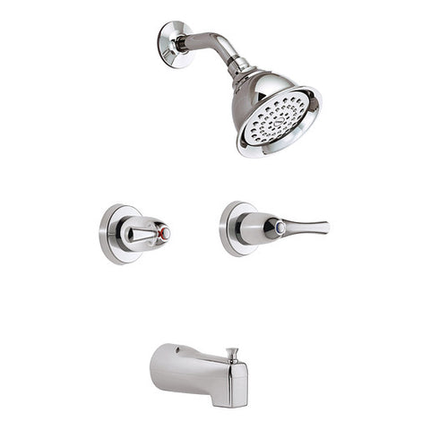 Missing some hardware
Connection Size
1/2"
Connection Type
CC; IPS
Showerhead Flow Rate
2.0 Gpm (7.6 L/Min) Max.
Showerhead Functions
One-Function
Showerhead Type
Standard
Tub Spout Type
Diverter