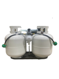 Includes:

Regulator
2 Hoses
2 - 20# Propane Tanks
Tray with Rod and Wingnut