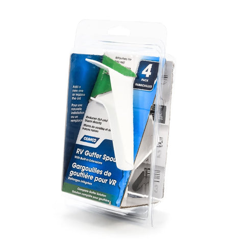 Gutter Spout- Wide- White 4/Pk (42462)
